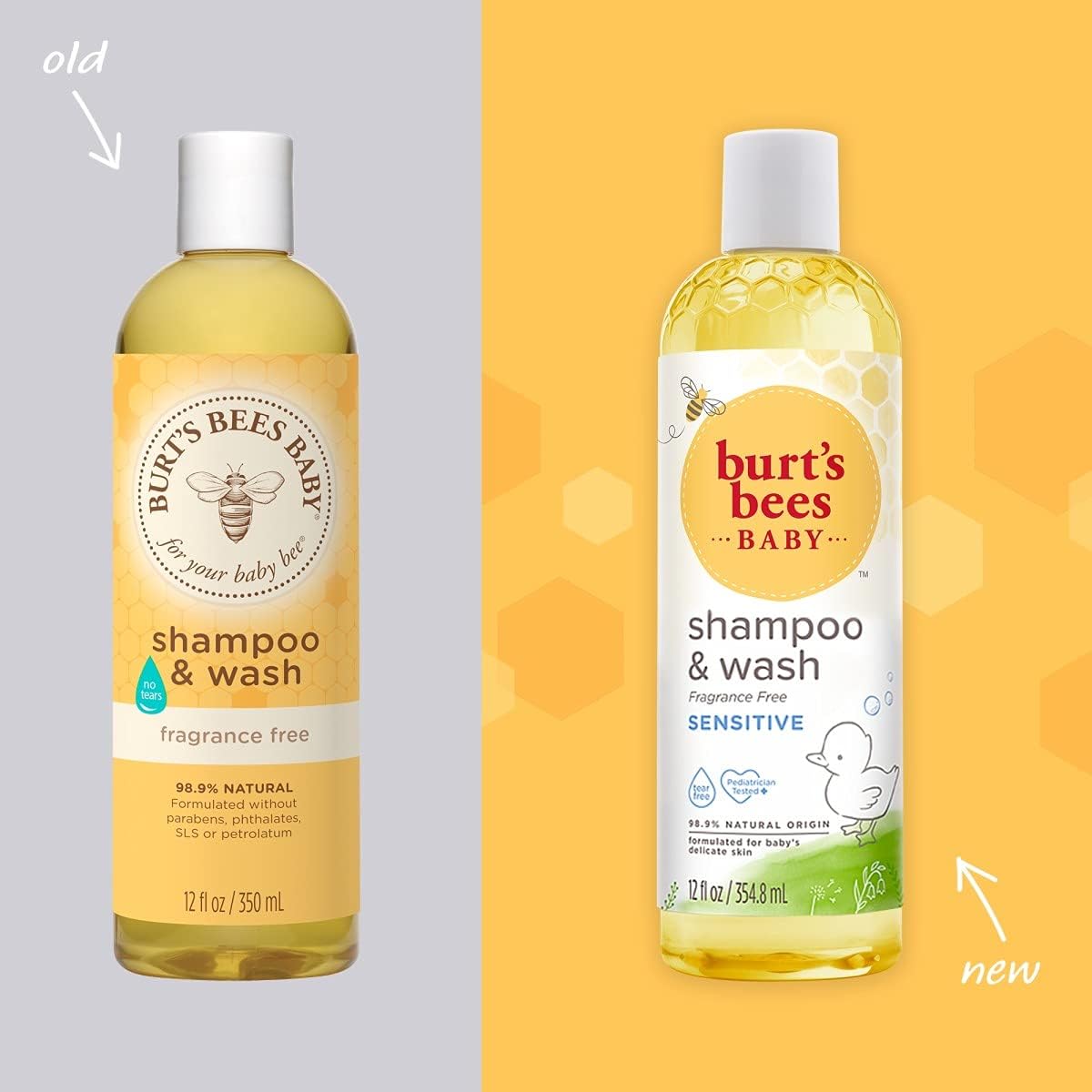 Burt's Bees Baby Shampoo and Wash 3-Pack, 2 Original and 1 Calming with Lavender, 12 Fl Oz Each - Image 2